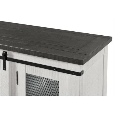 Hampton Solid Wood TV Stand White Stain with Grey Stain Top - Martin Svensson Home 9 Hampton Solid Wood TV Stand White Stain with Grey Stain Top - Martin Svensson Home - Image 7