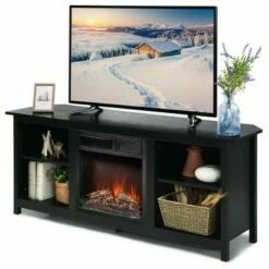 Costway 58'' 2-Tier Fireplace TV Stand W/18" Electric Fireplace Up to 65'' -Cheap TV Stands Store unnamed file 899