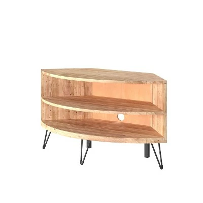 Altona Corner TV Stand for TVs up to 43" Natural/Black - Summerland Home 4 Altona Corner TV Stand for TVs up to 43" Natural/Black - Summerland Home - Image 2