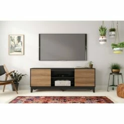 Rhapsody TV Stand for TVs up to 72" Black/Cinnamon - Nexera