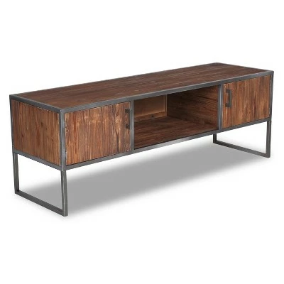 Crawford & Burke Wood and Metal TV Stand for TVs up to 60" Brown - Crawford & Burke 3 Crawford & Burke Wood and Metal TV Stand for TVs up to 60" Brown - Crawford & Burke
