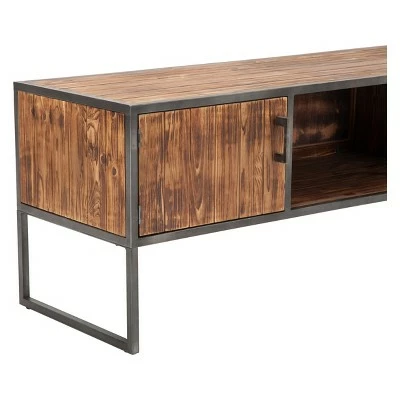 Crawford & Burke Wood and Metal TV Stand for TVs up to 60" Brown - Crawford & Burke 6 Crawford & Burke Wood and Metal TV Stand for TVs up to 60" Brown - Crawford & Burke - Image 4