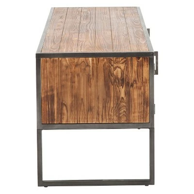 Crawford & Burke Wood and Metal TV Stand for TVs up to 60" Brown - Crawford & Burke 12 Crawford & Burke Wood and Metal TV Stand for TVs up to 60" Brown - Crawford & Burke - Image 10