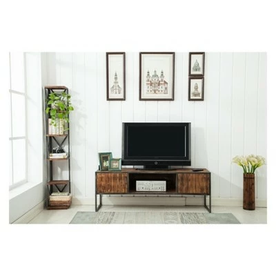 Crawford & Burke Wood and Metal TV Stand for TVs up to 60" Brown - Crawford & Burke 16 Crawford & Burke Wood and Metal TV Stand for TVs up to 60" Brown - Crawford & Burke - Image 14