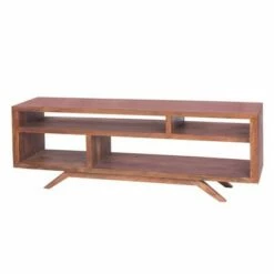 Wooden TV Stand for TVs up to 70" with Splayed Legs Brown - The Urban Port