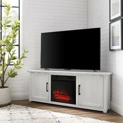 Camden Corner TV Stand for TVs up to 60" with Fireplace - Crosley Dark Walnut 9 Camden Corner TV Stand for TVs up to 60" with Fireplace - Crosley Dark Walnut - Image 7