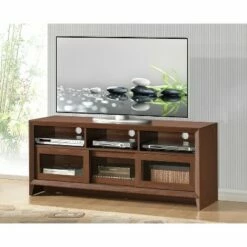 Modern TV Stand for TVs up to 60" with Storage Brown - Techni Mobili