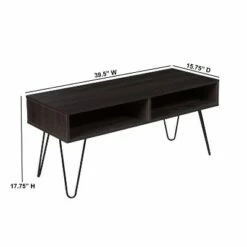 Flash Furniture Oak Park Collection Driftwood Wood Grain Finish TV Stand with Black Metal Legs -Cheap TV Stands Store unnamed file 9172