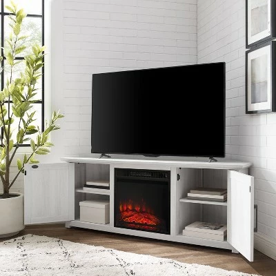Camden Corner TV Stand for TVs up to 60" with Fireplace - Crosley Dark Walnut 11 Camden Corner TV Stand for TVs up to 60" with Fireplace - Crosley Dark Walnut - Image 9