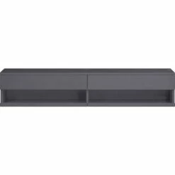 Floating 2 Storage Drawers and LED TV Stand for TVs up to 70" Gray - Benzara
