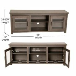 Emma and Oliver TV Stand for up to 80" TV's - 65" Media Console with Classic Full Glass Doors & 3 Adjustable Shelves -Cheap TV Stands Store unnamed file 9217