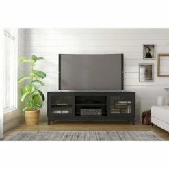 Magnolia 2 Door TV Stand for TVs up to 80" - Nexera Black/truffle