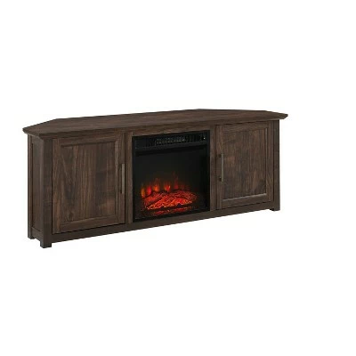 Camden Corner TV Stand for TVs up to 60" with Fireplace - Crosley Dark Walnut 18 Camden Corner TV Stand for TVs up to 60" with Fireplace - Crosley Dark Walnut - Image 16