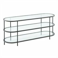 Henn& Hart Aged Steel Oval TV Stand - Henn&Hart