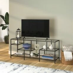 Henn& Hart Black Bronze TV Stand with Glass Shelves - Henn&Hart 15 Henn& Hart Black Bronze TV Stand with Glass Shelves - Henn&Hart -Cheap TV Stands Store unnamed file 9305