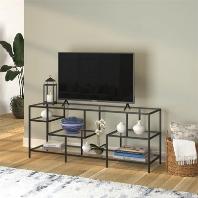 Henn& Hart Black Bronze TV Stand with Glass Shelves - Henn&Hart 9 Henn& Hart Black Bronze TV Stand with Glass Shelves - Henn&Hart - Image 7