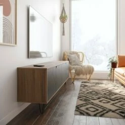 Slim TV Stand for TVs up to 80" - Nexera Walnut