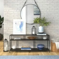 Henn& Hart 55" Black Metal TV Stand with Metal Shelves - Henn&Hart -Cheap TV Stands Store unnamed file 9322