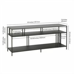 Henn& Hart 55" Black Metal TV Stand with Metal Shelves - Henn&Hart -Cheap TV Stands Store unnamed file 9323