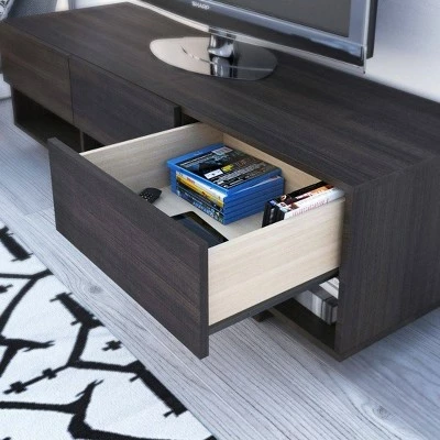 Rustik 3 Drawer TV Stand for TVs up to 66" - Nexera Walnut 4 Rustik 3 Drawer TV Stand for TVs up to 66" - Nexera Walnut - Image 2