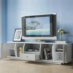 Gather Contemporary Wood 72-Inch TV Stand in Glossy White - Furniture of America -Cheap TV Stands Store unnamed file 9369