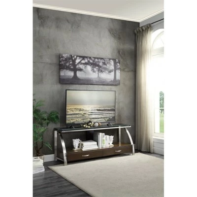 Tioga Metal TV Stand in Espresso - Lexicon 3 Tioga Metal TV Stand in Espresso - Lexicon