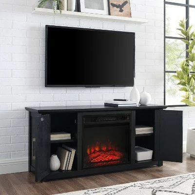 Camden Low Profile Fireplace TV Stand for TVs up to 50" - Crosley Black 11 Camden Low Profile Fireplace TV Stand for TVs up to 50" - Crosley Black - Image 9