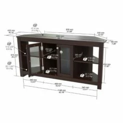 Corner TV Stand for TVs up to 60" with Glass Doors Espresso - Inval -Cheap TV Stands Store unnamed file 9468