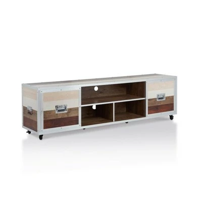 Micah 70" Metal Framed TV Stand in Multi Color - Furniture of America 6 Micah 70" Metal Framed TV Stand in Multi Color - Furniture of America - Image 4