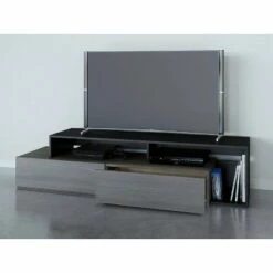 Damask TV Stand for TVs up to 80" Bark Gray/Black - Nexera