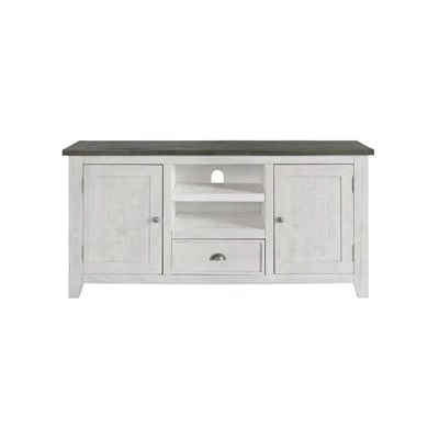 Monterey Solid Wood TV Stand in White with Gray Top - Martin Svensson Home 5 Monterey Solid Wood TV Stand in White with Gray Top - Martin Svensson Home - Image 3
