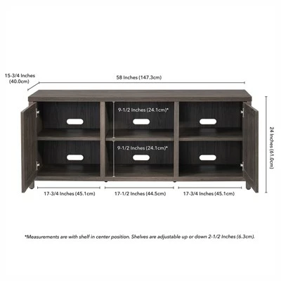 Henn& Hart 58 in. Alder Brown TV Stand - Henn&Hart 6 Henn& Hart 58 in. Alder Brown TV Stand - Henn&Hart - Image 4