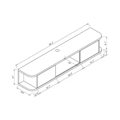 Edwige Floating Console TV Stand for TVs up to 60" Cappuccino - miBasics 12 Edwige Floating Console TV Stand for TVs up to 60" Cappuccino - miBasics - Image 10