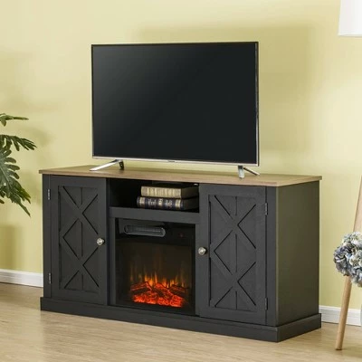 Electric Fireplace and TV Stand for TVs up to 60" Charcoal - Home Essentials 4 Electric Fireplace and TV Stand for TVs up to 60" Charcoal - Home Essentials - Image 2