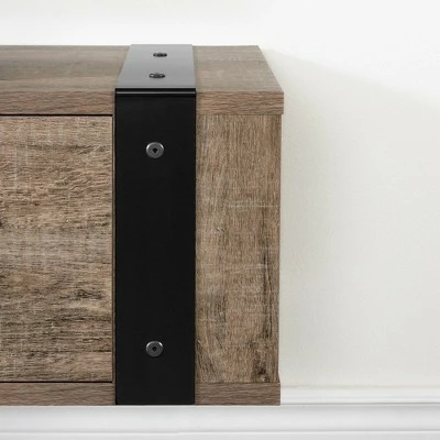 Munich Wall Mounted Console TV Stand for TVs up to 75" Weathered Oak - South Shore 10 Munich Wall Mounted Console TV Stand for TVs up to 75" Weathered Oak - South Shore - Image 8