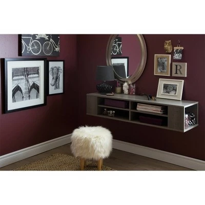 48" City Life Wall Mounted Media Console - South Shore Weathered Oak 4 48" City Life Wall Mounted Media Console - South Shore Weathered Oak - Image 2