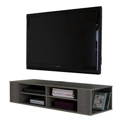 48" City Life Wall Mounted Media Console - South Shore Weathered Oak 7 48" City Life Wall Mounted Media Console - South Shore Weathered Oak - Image 5