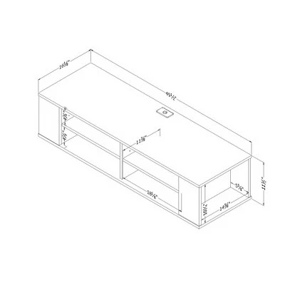 48" City Life Wall Mounted Media Console - South Shore Weathered Oak 8 48" City Life Wall Mounted Media Console - South Shore Weathered Oak - Image 6