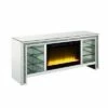 Fireplace with Three Shelves TV Stand for TVs up to 58" Silver/Black - Benzara -Cheap TV Stands Store unnamed file 9890
