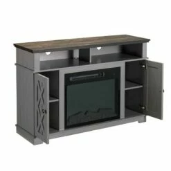 48" TV Stand for TVs up to 55" with Electric Fireplace Gray - Home Essentials -Cheap TV Stands Store unnamed file 996